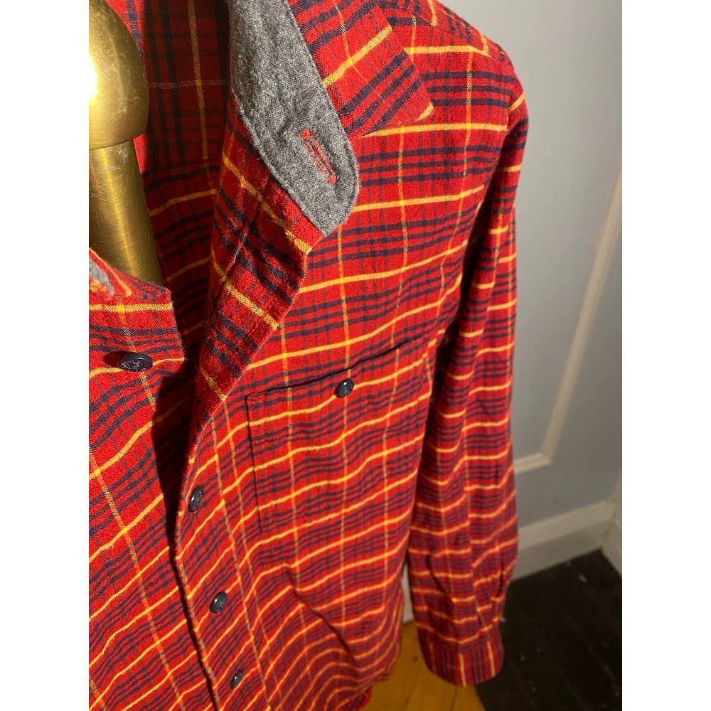 L.L. Bean Red Checkered Flannel Shirt Sz S